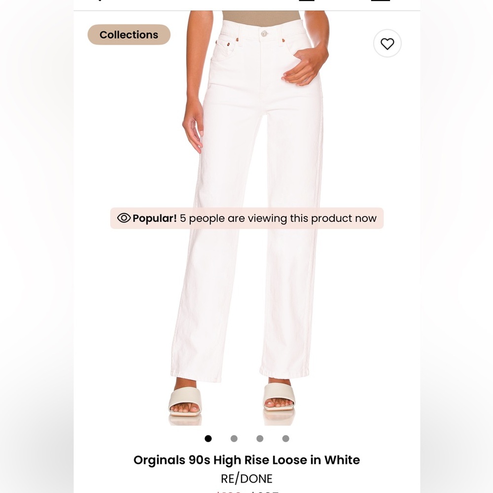 Re/Done 90s White High Rise Loose Pants